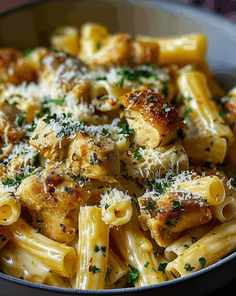 Garlic Butter Chicken with Rigatoni and Parmesan