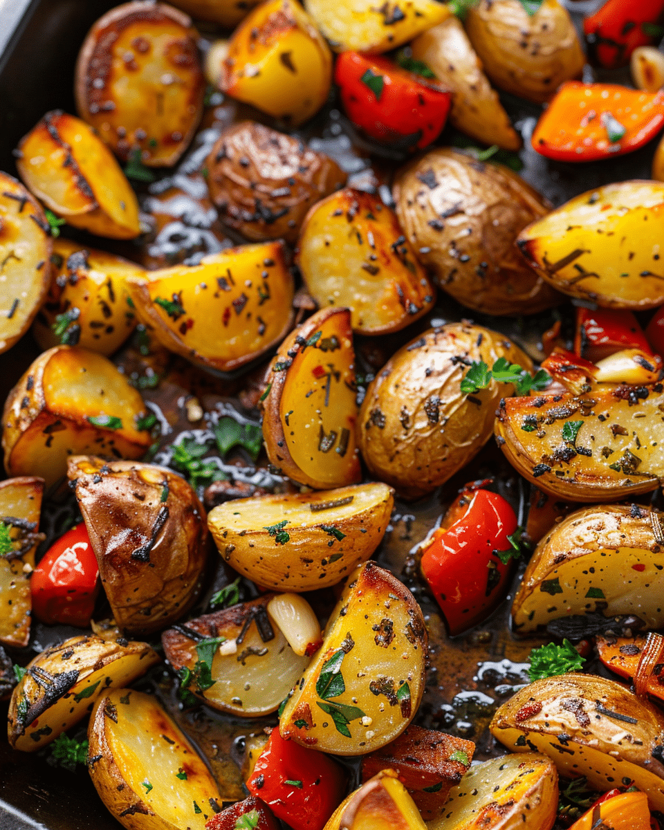 Garlic Herb Roasted Potatoes and Veggies