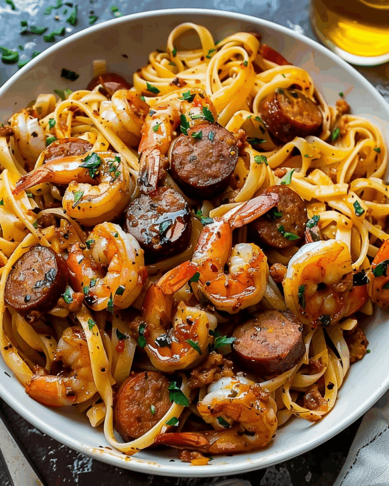 Cajun-Seasoned Shrimp and Sausage Linguine
