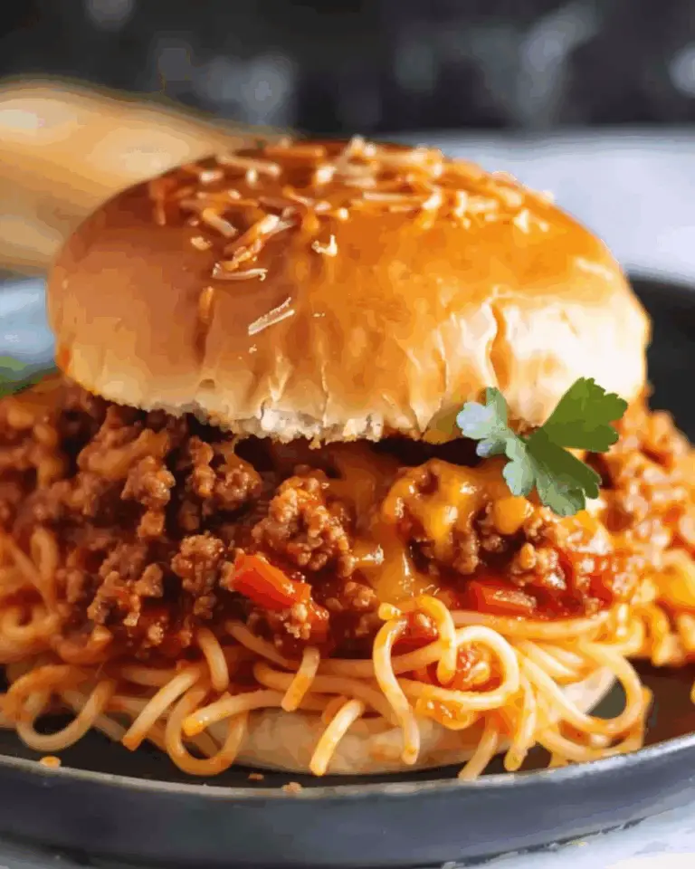 Cheesy Spaghetti Sloppy Joes