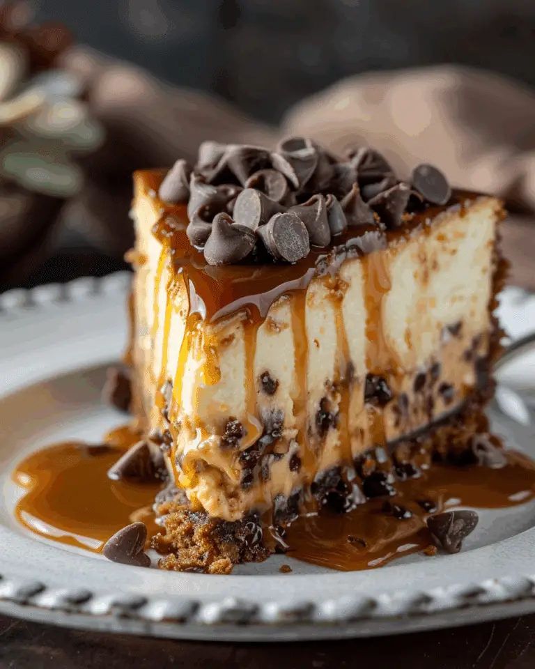 Salted Caramel Chocolate Chip cheesecake