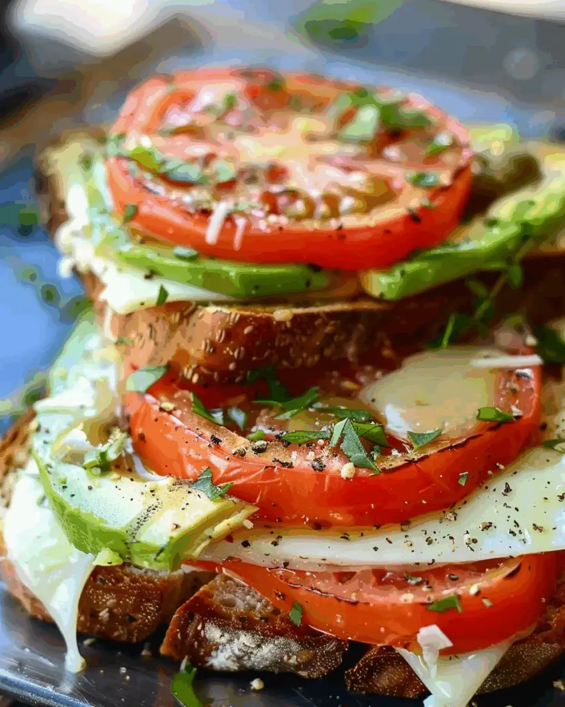 Avocado, Mozzarella, and Tomato Grilled Cheese
