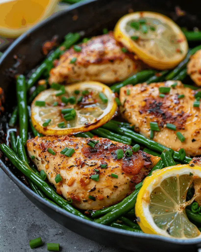 Lemon Garlic Butter Chicken and Green Beans Skillet