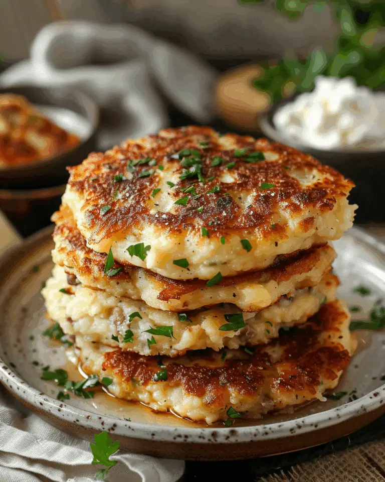 Mashed Potato Pancakes with Meat Filling