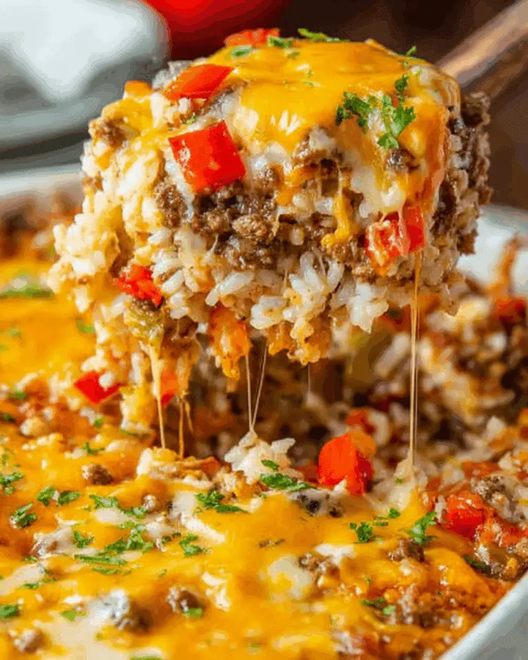 Cheesy Stuffed Pepper Beef Casserole