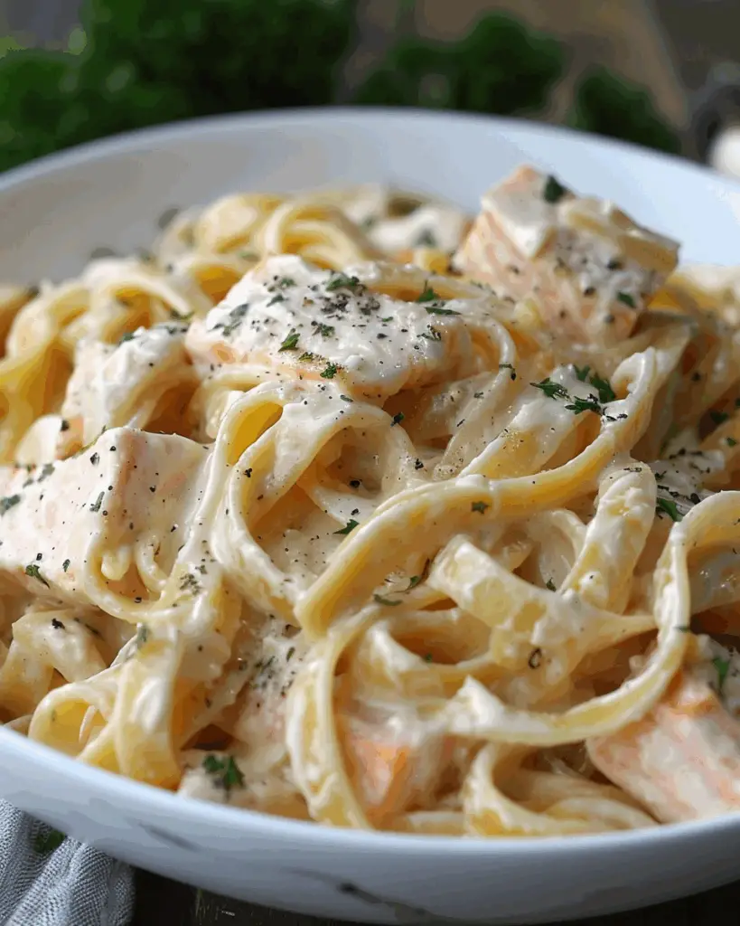 Creamy Garlic Salmon Pasta