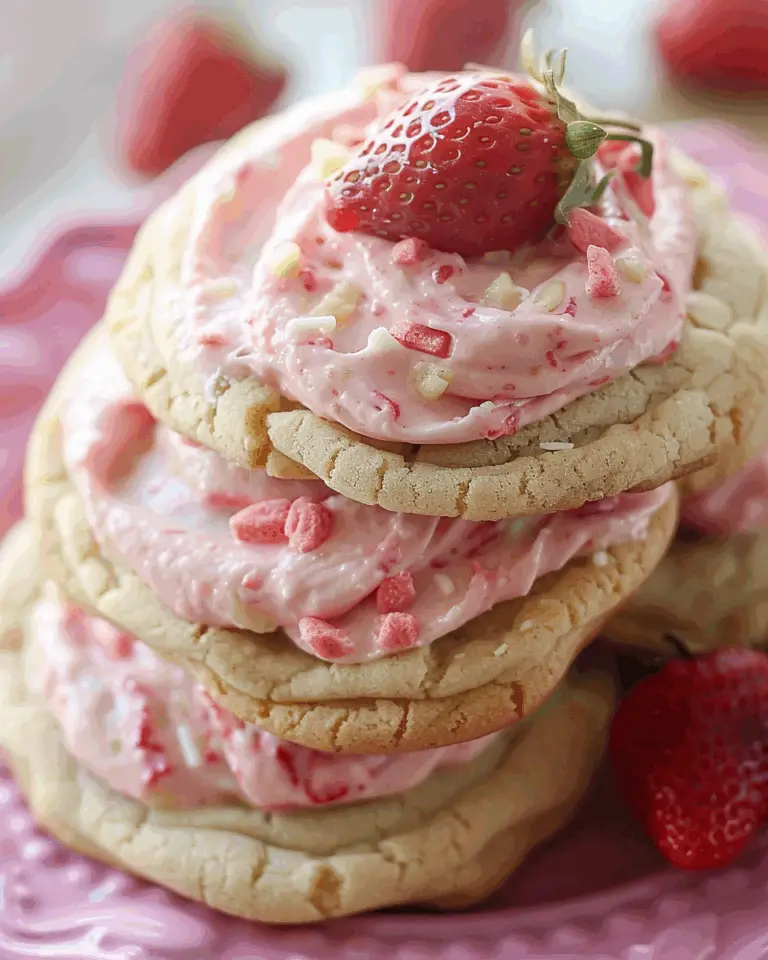Strawberry Banana Pudding Cookies With Cheesecake