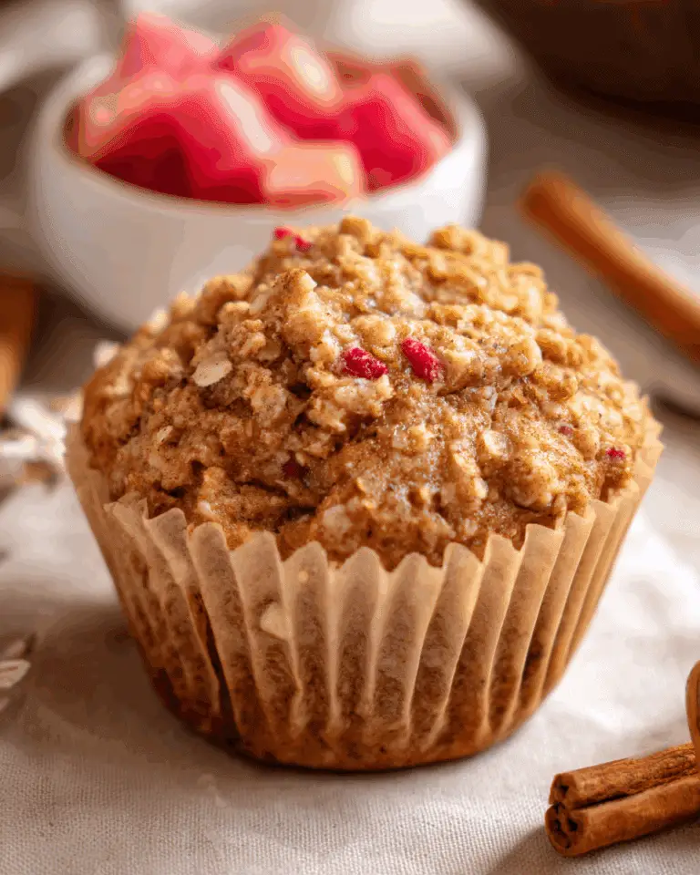 Rhubarb Muffins with Cinnamon Sugar Topping