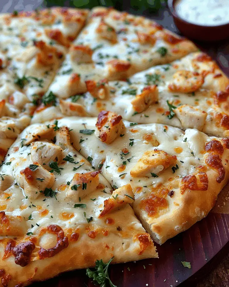 Roasted Garlic White Chicken Pizza