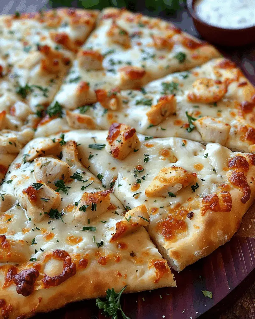 Roasted Garlic White Chicken Pizza