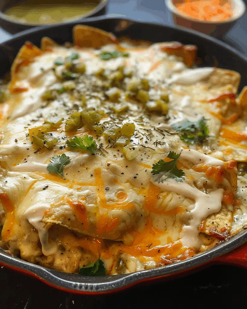 Green Chile and Extra Cheese Chilaquiles