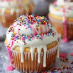 Confetti Cookie Drip Cupcakes