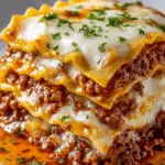 Baked Million Dollar Ravioli Casserole with Layers of Cheese and Meat Sauce