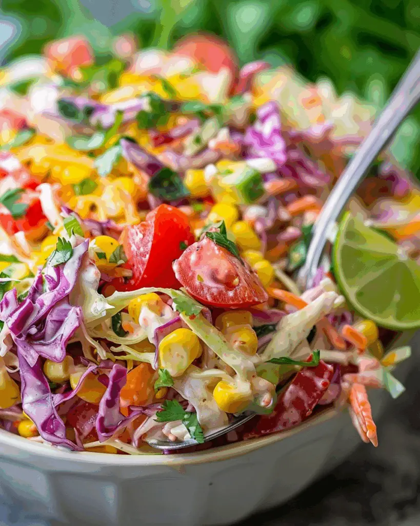 Layered Mexican Coleslaw Tomato Corn Salad