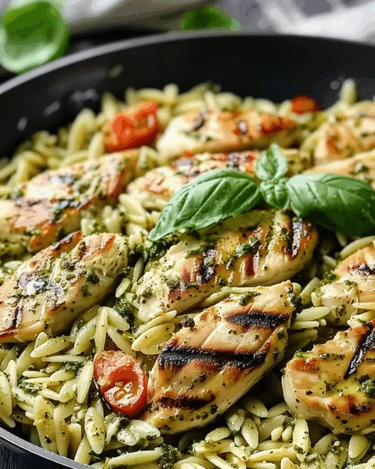 One Pan Chicken & Pesto Orzo