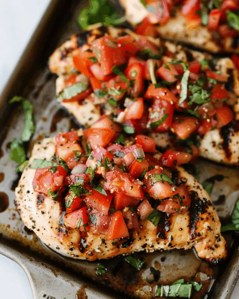 Easy Bruschetta Chicken (Grilled or Baked)