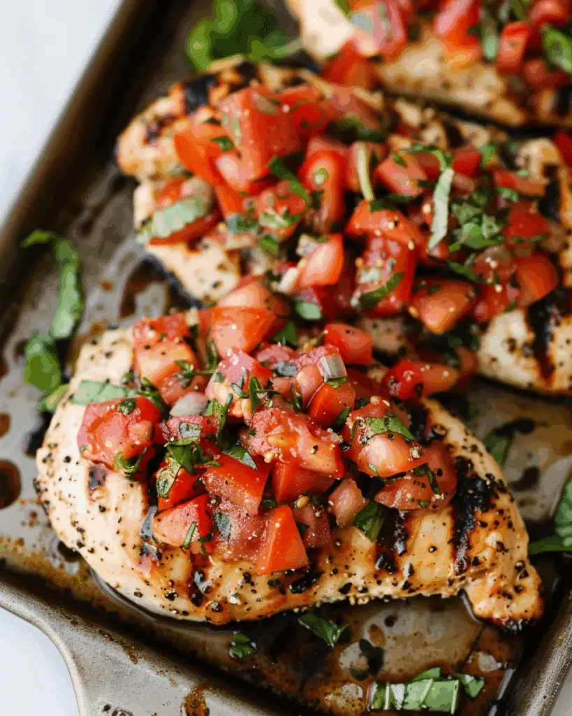 Easy Bruschetta Chicken (Grilled or Baked)
