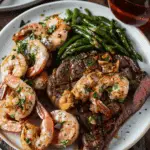 Garlic Butter Ribeye Steak and Shrimp
