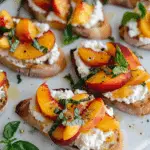 Quick Peach Bruschetta with Whipped Ricotta