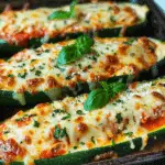 Keto Chicken Parmesan Zucchini Boats