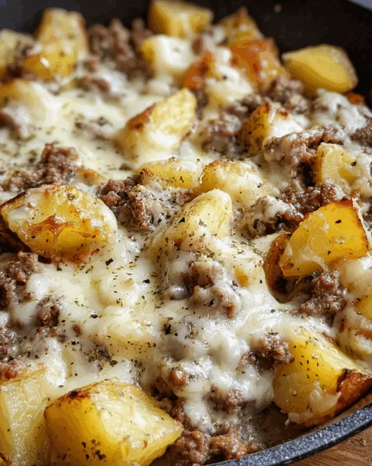 Cheesy Ground Beef and Potato Skillet