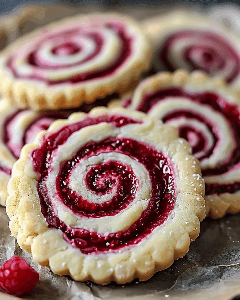 Raspberry Swirl Shortbread Cookies