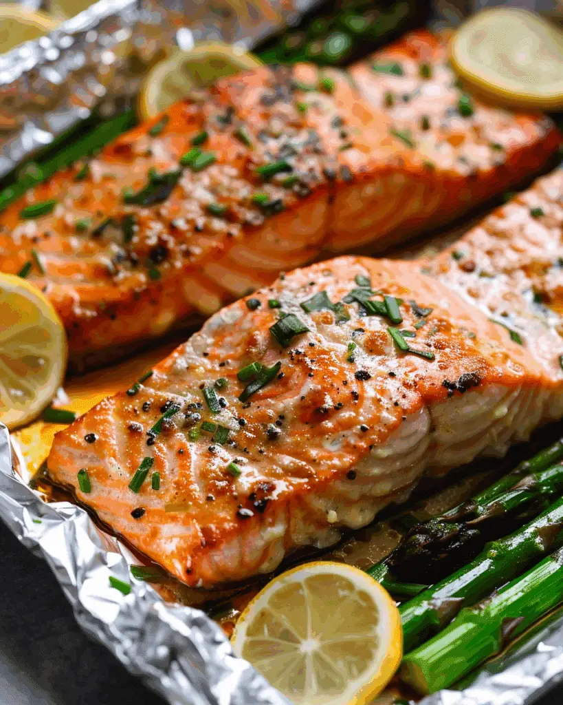 Baked Salmon in Foil with Asparagus (Quick & Healthy)