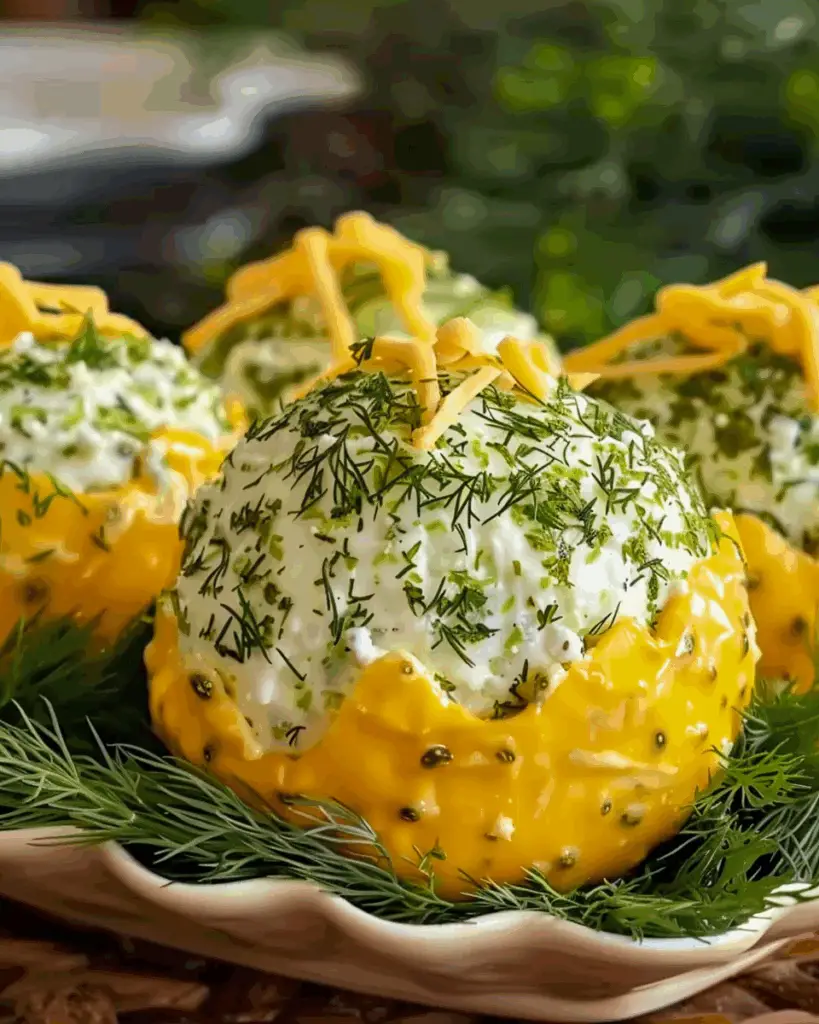 Herbed Cheese Balls with Cheddar and Dill