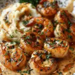 Garlic Butter Seared Shrimp with Cajun Cream Sauce & Mashed Potatoes