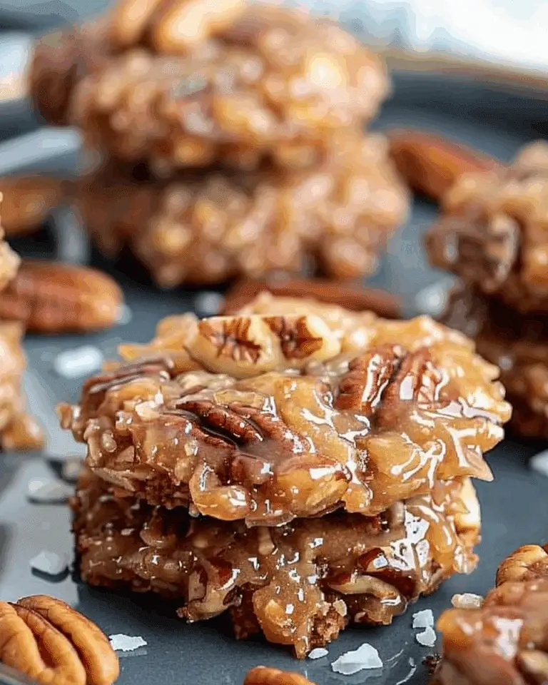 No-Bake Pecan Coconut Praline Cookies