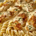 Creamy Garlic Butter Chicken and Rotini in Parmesan Sauce