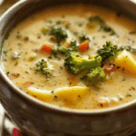 Easy Crockpot Potato Broccoli Cheddar Soup