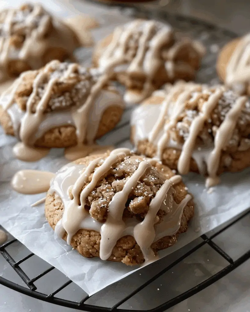 Delightfully Spiced Coffee Cake Cookies with Crunchy Crumble and Sweet Vanilla Drizzle