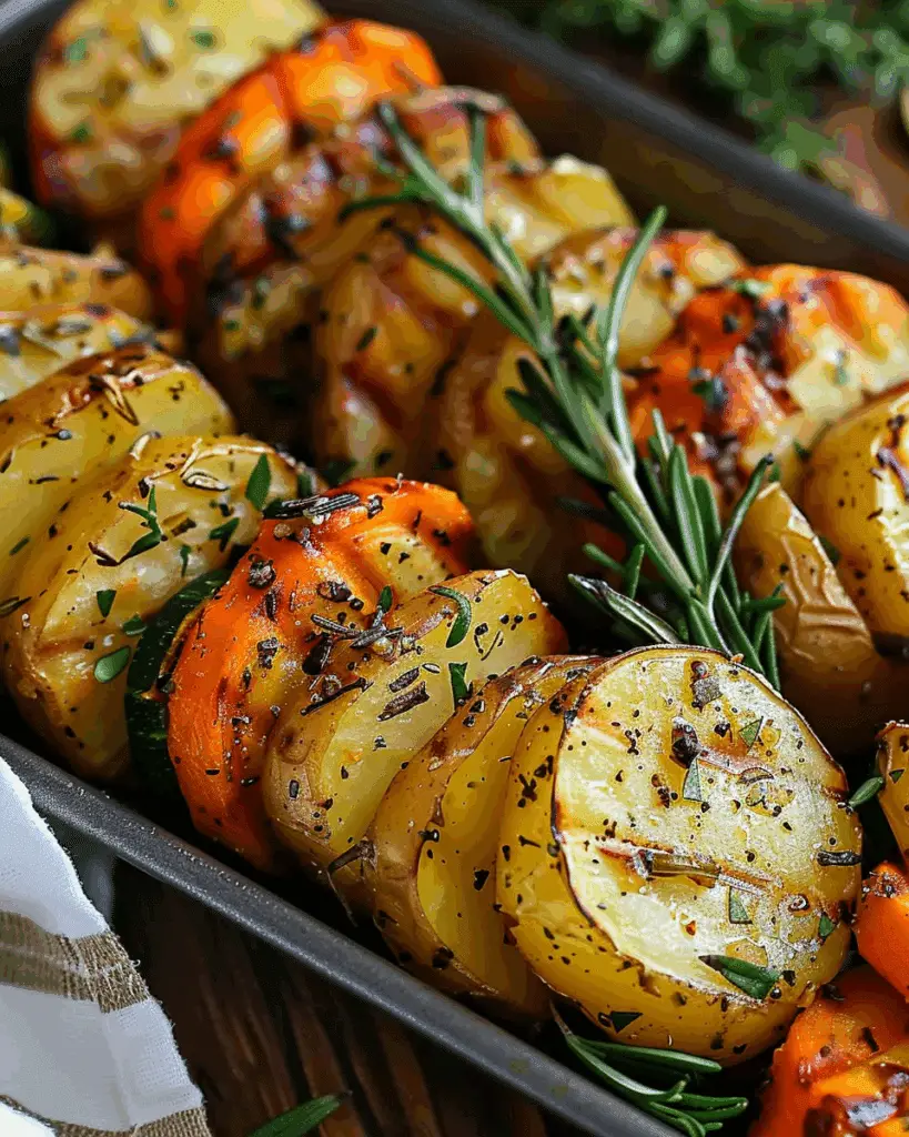 Garlic Herb Roasted Potatoes, Carrots, and Zucchini