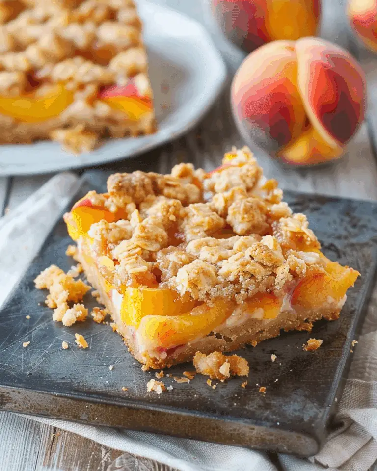 Peaches and Cream Crumble Bars