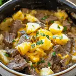 Slow Cooker Steak and Cheddar Potato Casserole
