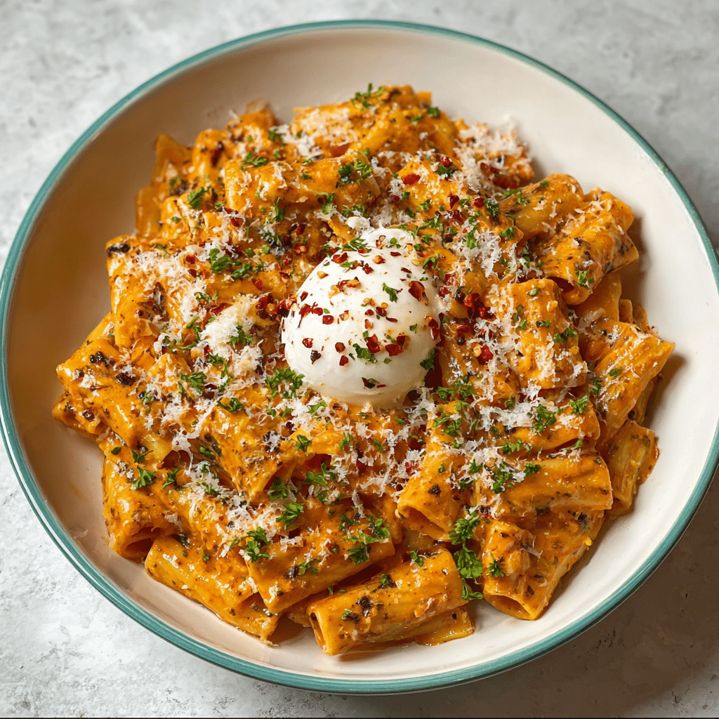 Easy and Creamy Tomato Garlic Pasta Recipe - Recipe Image