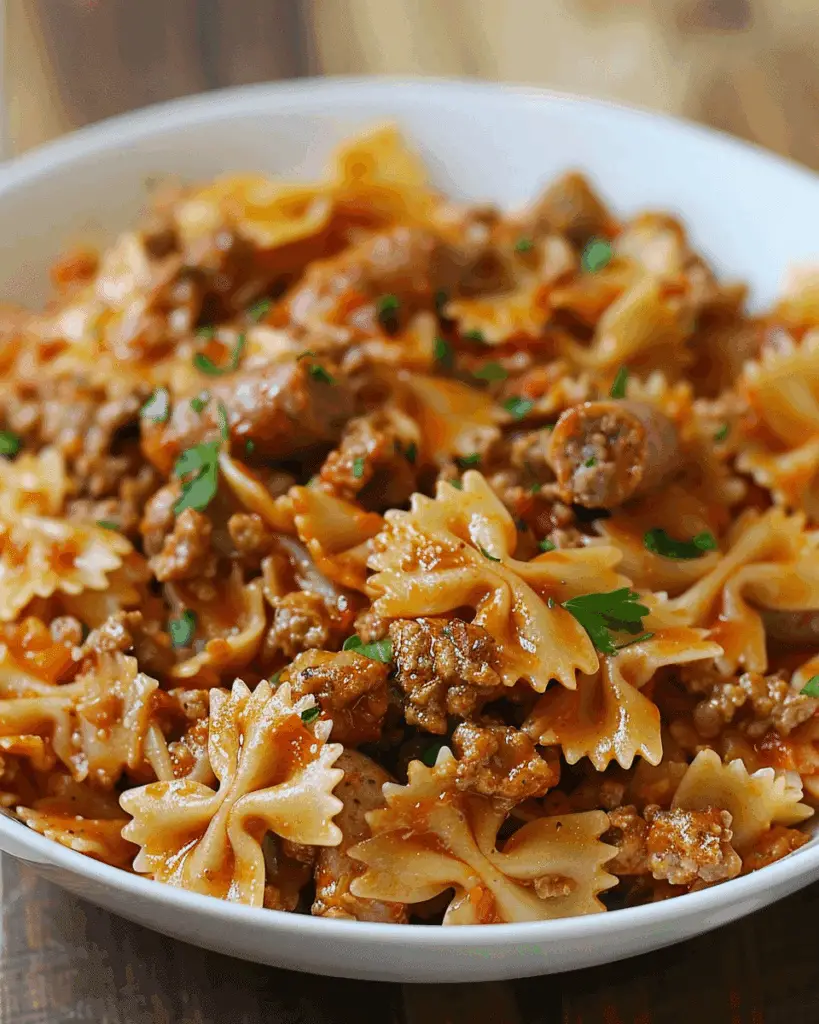 Best Italian Sausage with Bow Tie Pasta