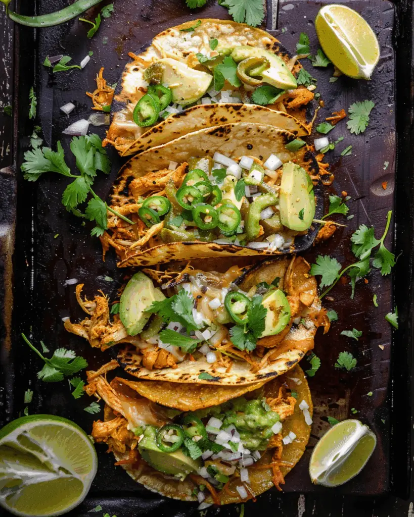 Crispy Poblano Chicken Tacos