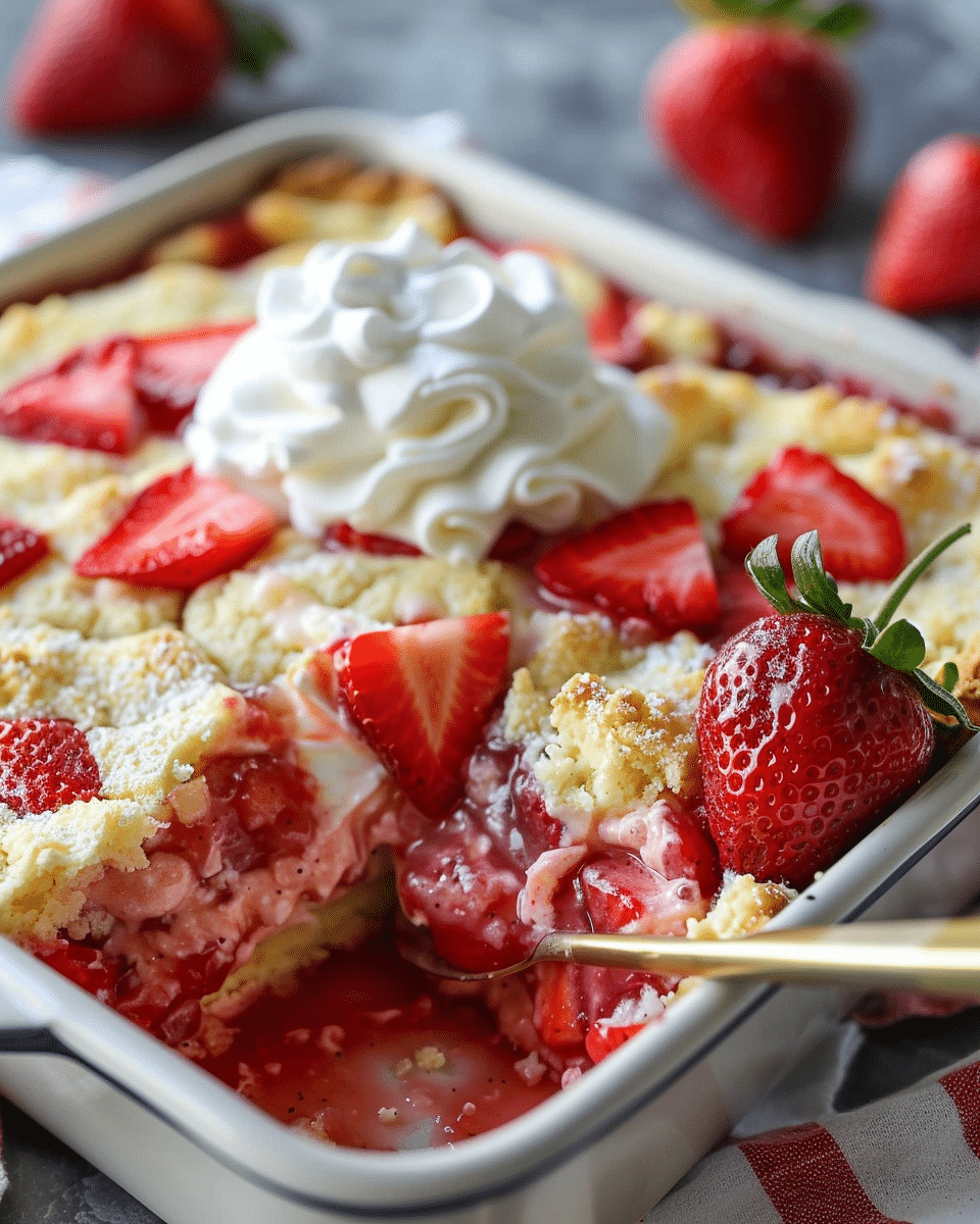 Best Strawberry Cheesecake Dump Cake