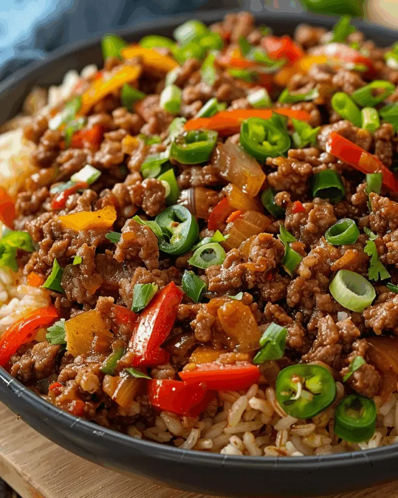 Beef and Pepper Rice Bowl Recipe