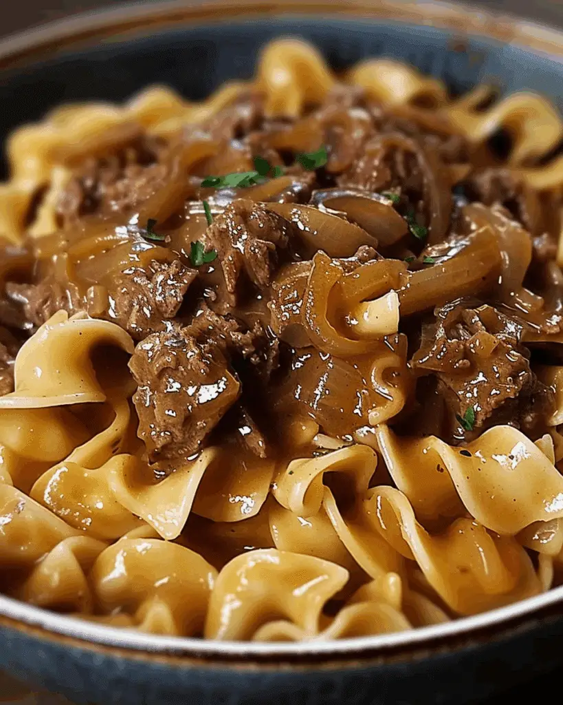 French Onion Beef and Noodles
