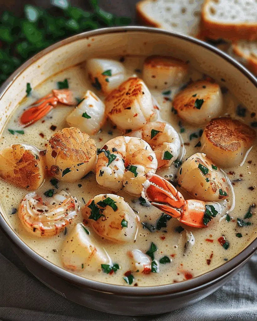 Creamy Lobster Scallop Chowder