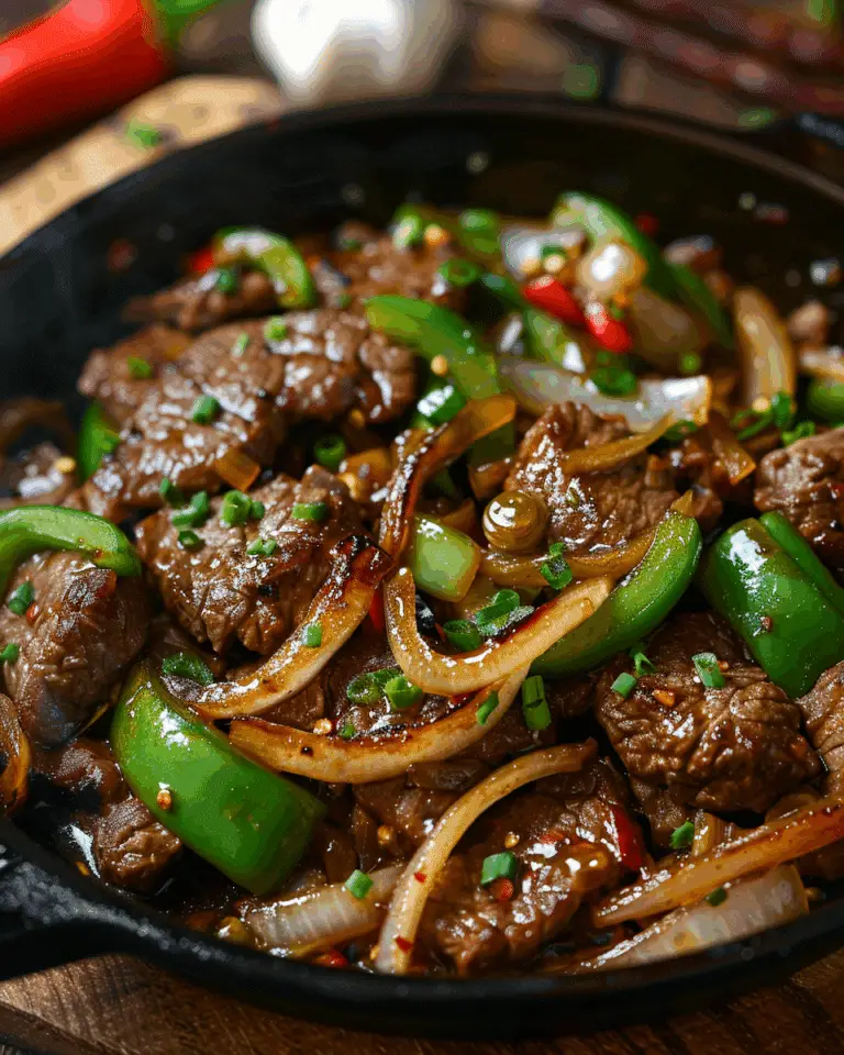 Sizzling Chinese Pepper Steak with Onions