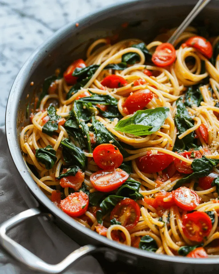 One-Pot Spinach Tomato Pasta