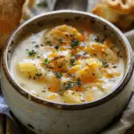 Hearty Cheddar Garlic Herb Potato Soup Recipe