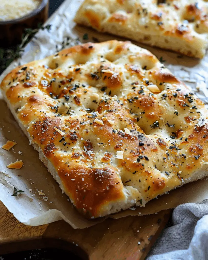 Garlic Parmesan Focaccia Bread