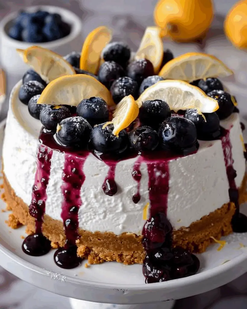 Lemon Wild Blueberry Cheesecake