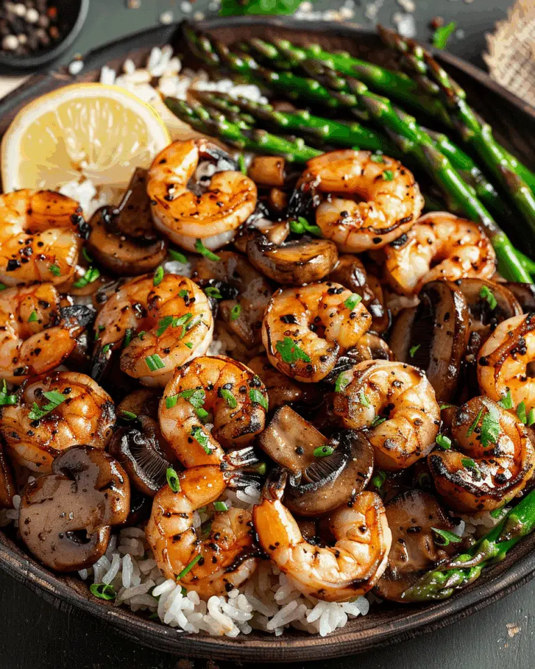 Stir-fried Shrimp Asparagus Mushrooms