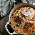 No-Knead Rosemary Cranberry Bread With Olive Oil & Sea Salt